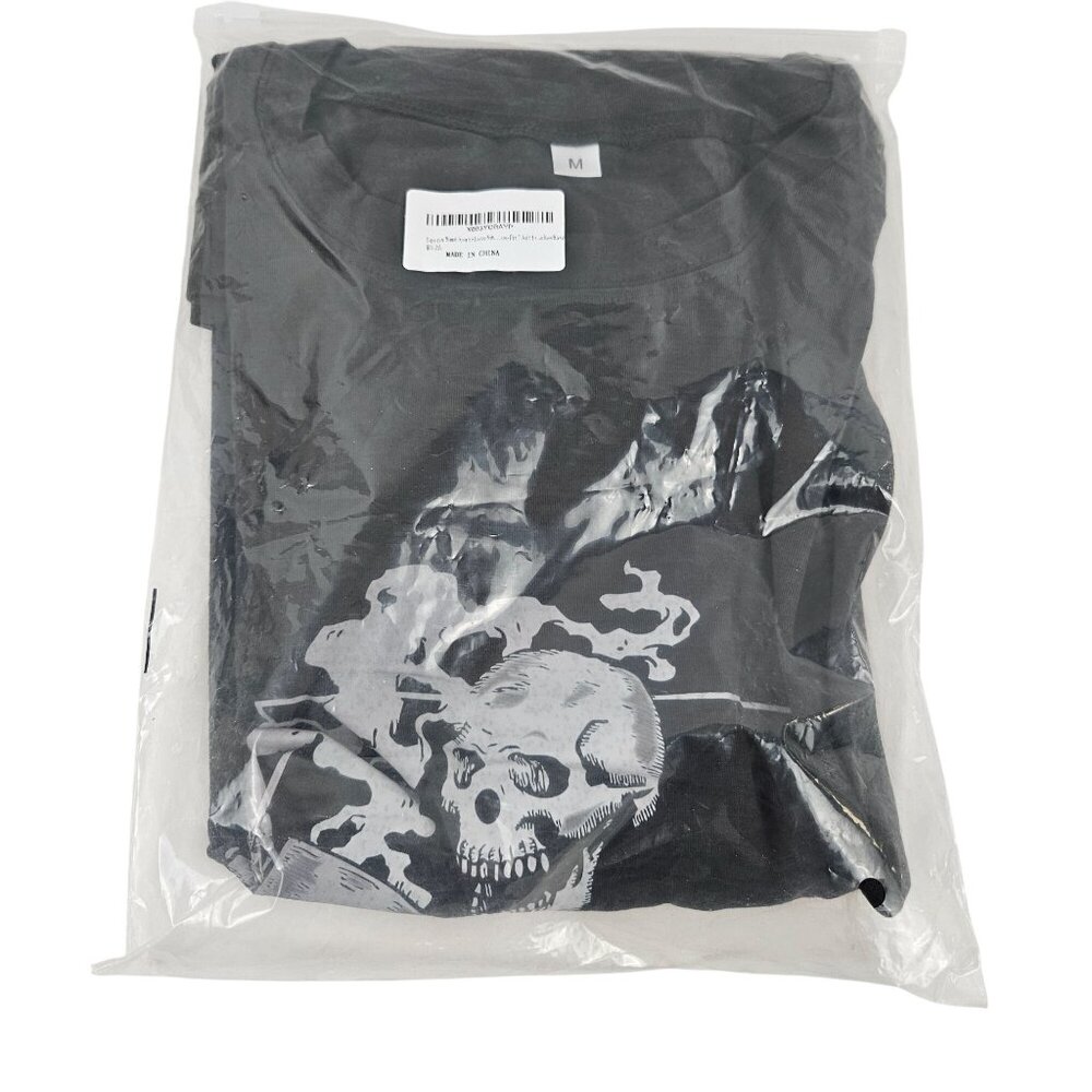 Skeleton Graphic T Shirt Halloween Costume M Coffee Short Sleeve Crew Neck